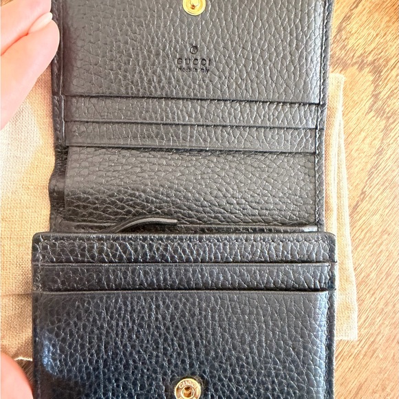 Gucci GG Marmont card case wallet black leather with gold hardware - Picture 11 of 16